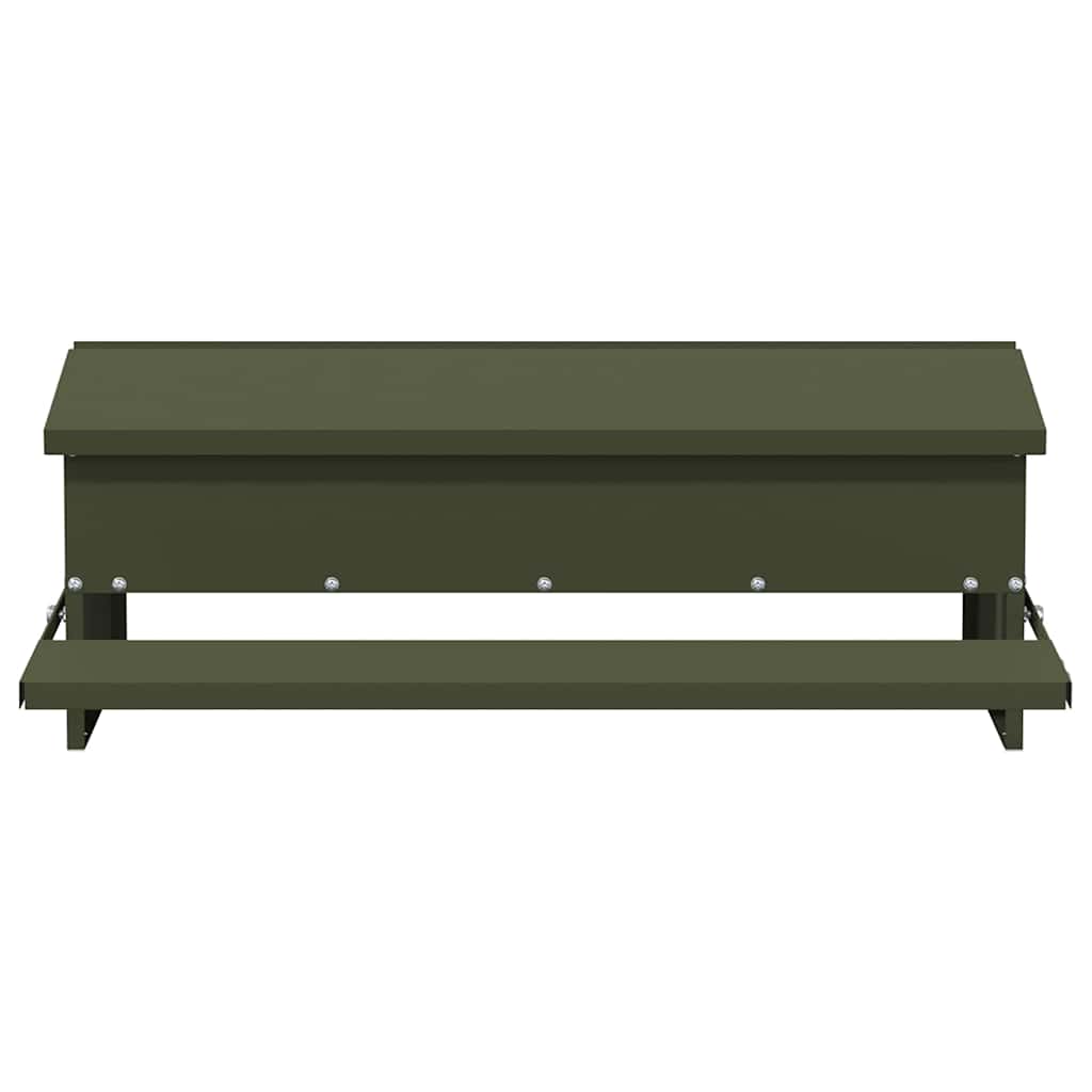 Mangiatore a Pedale per Pollo Verde Oliva 75 x 53 x 20,5 cm