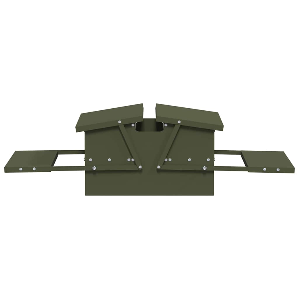Mangiatore a Pedale per Pollo Verde Oliva 75 x 53 x 20,5 cm