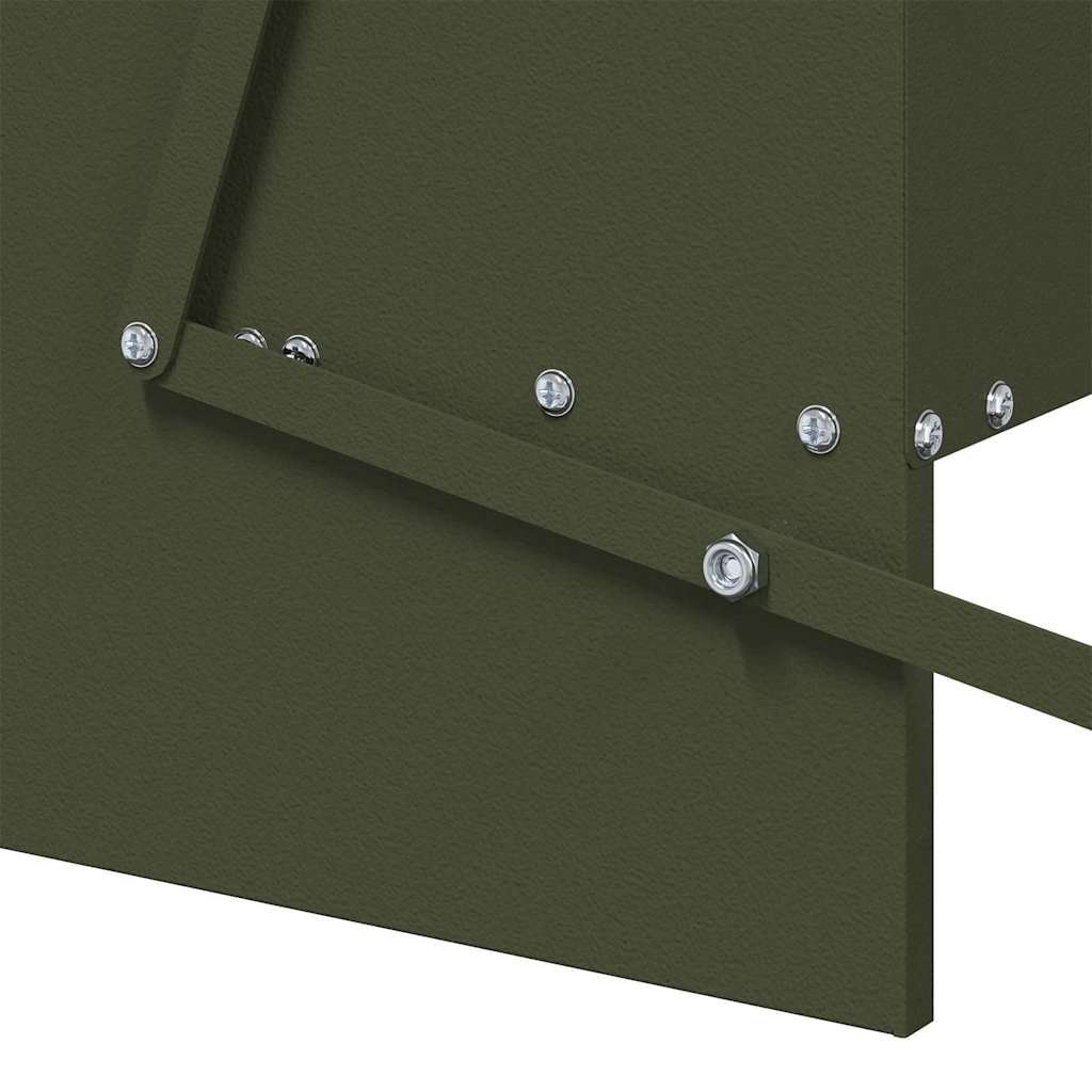 Mangiatore a Pedale per Pollo Verde Oliva 75 x 53 x 20,5 cm