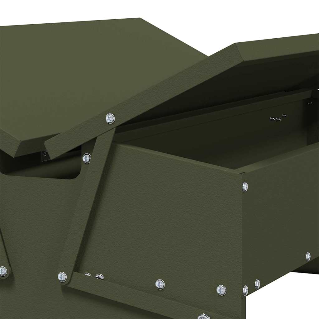 Mangiatore a Pedale per Pollo Verde Oliva 75 x 53 x 20,5 cm
