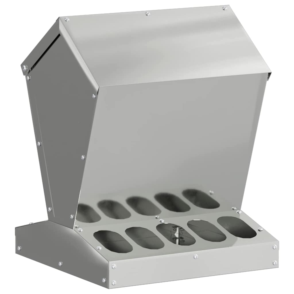 Feeder per pollo Argento 30 x 30 x 39 cm Acciaio zincato