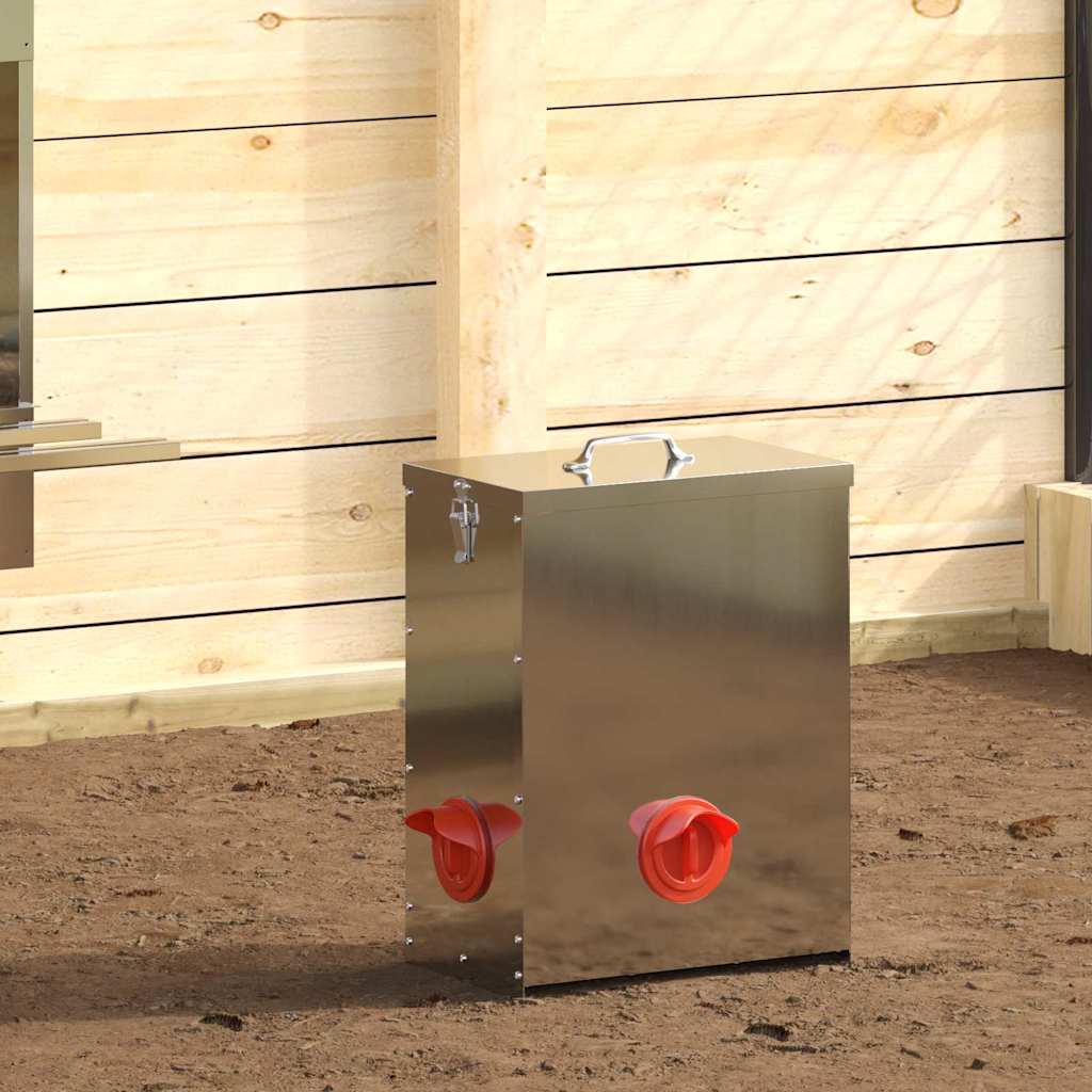 Feeder per pollo Argento 32,5 x 20,5 x 43 cm 25 kg