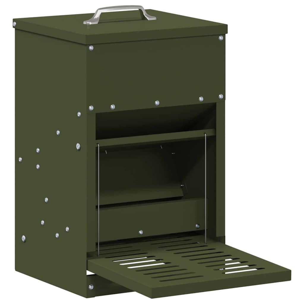 Mangiatore a Pedale per Pollo Verde oliva 25 x 42 x 40 cm 4 kg