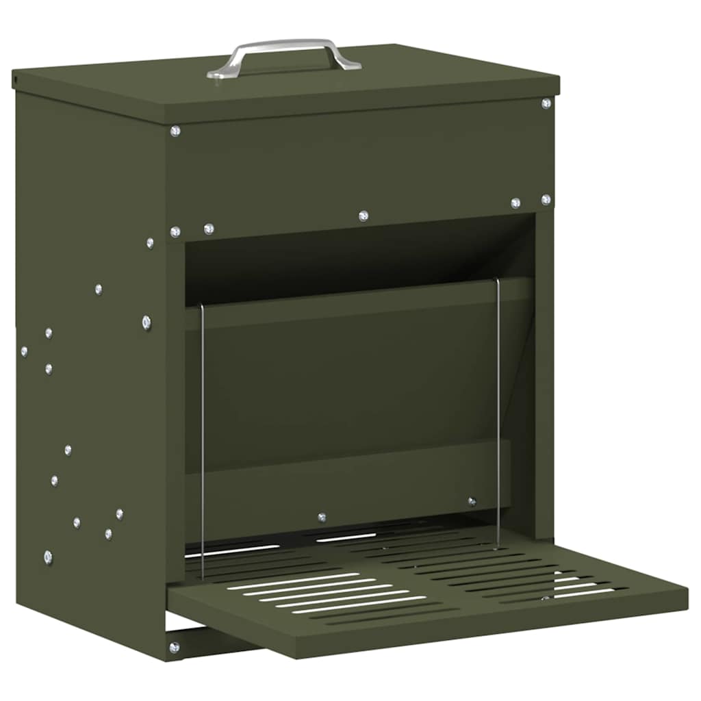 Mangiatore a Pedale per Pollo Verde oliva 33 x 42 x 40 cm 10 kg