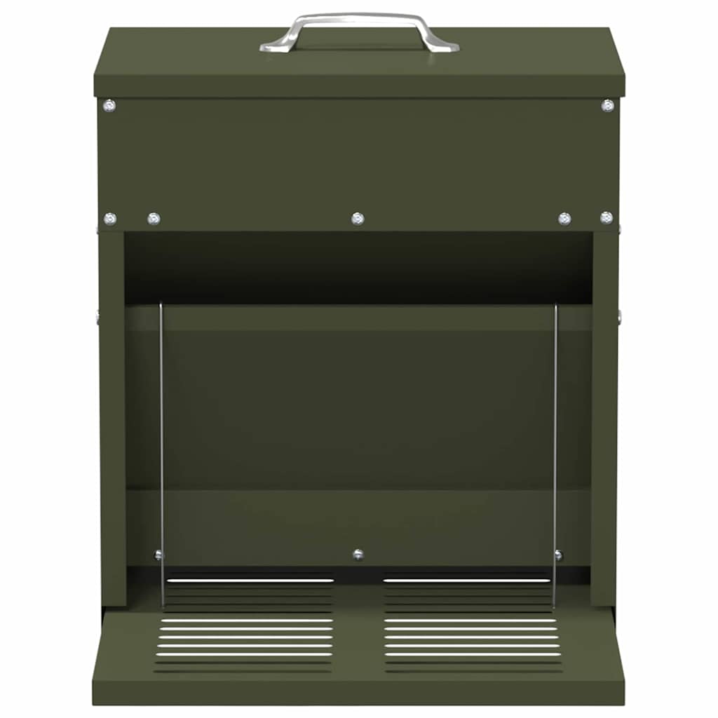 Mangiatore a Pedale per Pollo Verde oliva 33 x 42 x 40 cm 10 kg