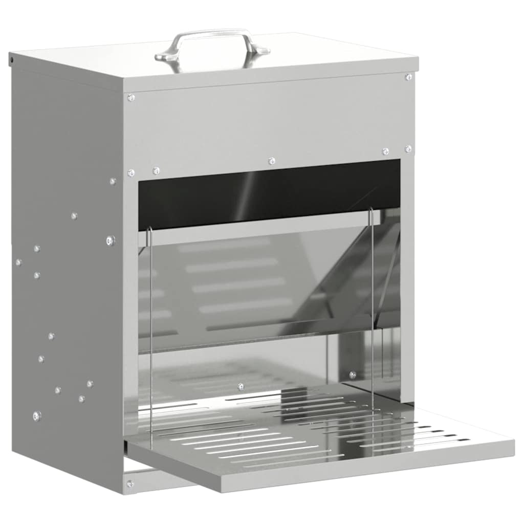 Mangiatore a Pedale per Pollo Argento 33 x 42 x 40 cm 10 kg