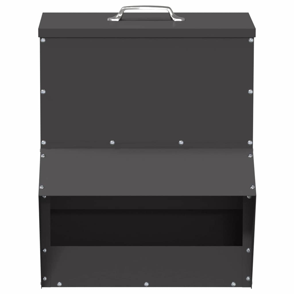 Feeder per pollo Nero 20 x 25 x 35 cm Acciaio laminato a freddo