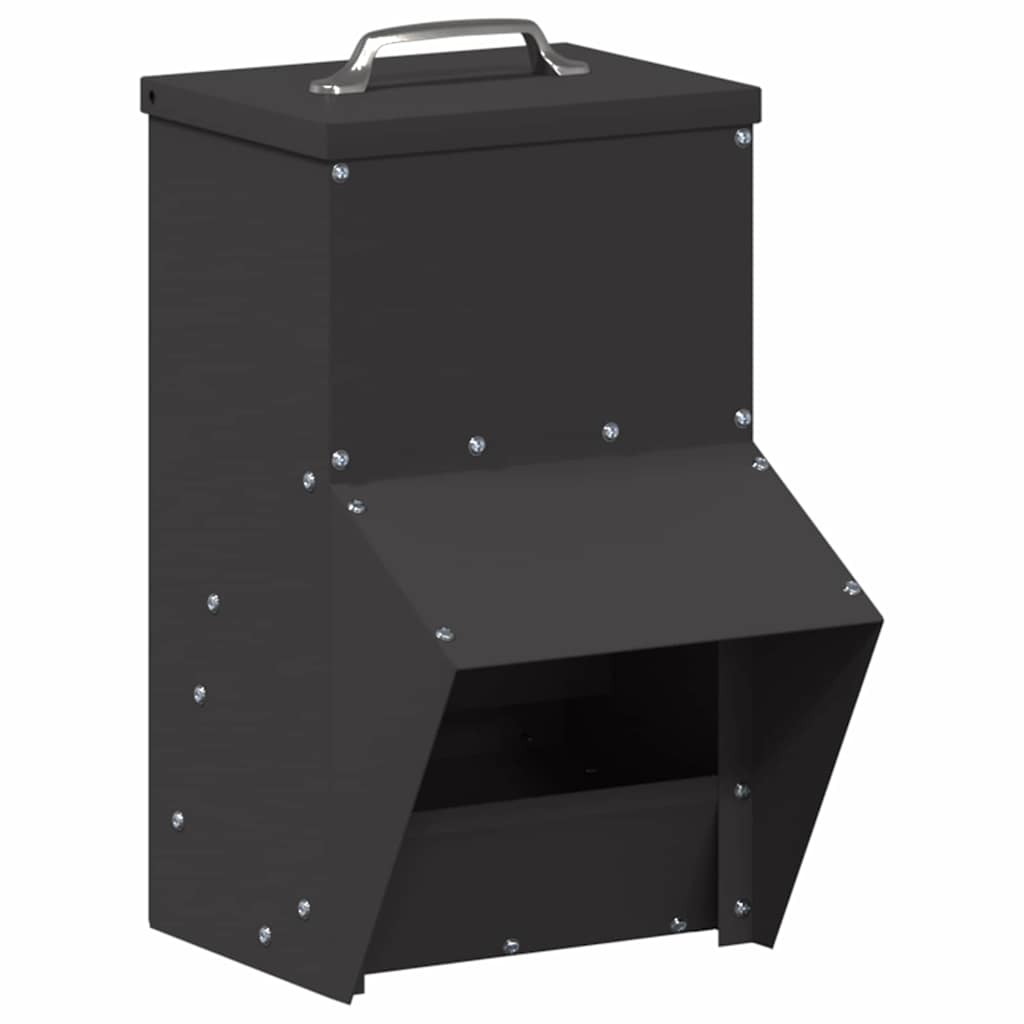 Feeder per pollo Nero 20 x 25 x 35 cm Acciaio laminato a freddo