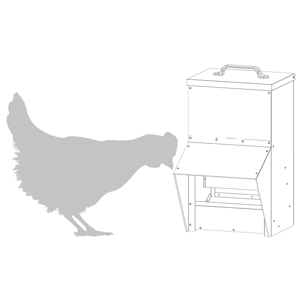 Feeder per pollo Nero 20 x 25 x 35 cm Acciaio laminato a freddo