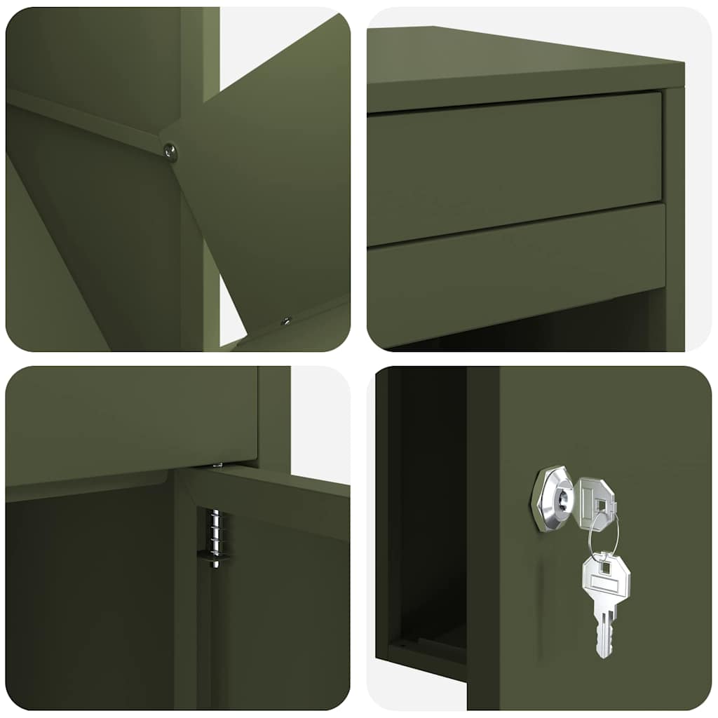 Cassetta per pacchi Verde oliva 41 x 38 x 103 cm Acciaio