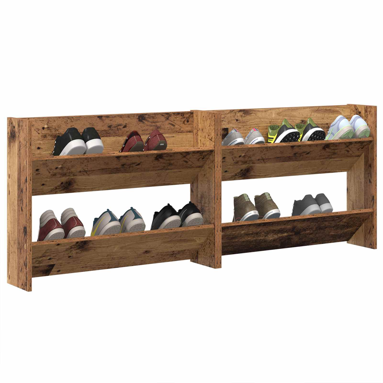 Mobile per scarpe 2 pz 80 x 18 x 60 cm Legno ingegnerizzato