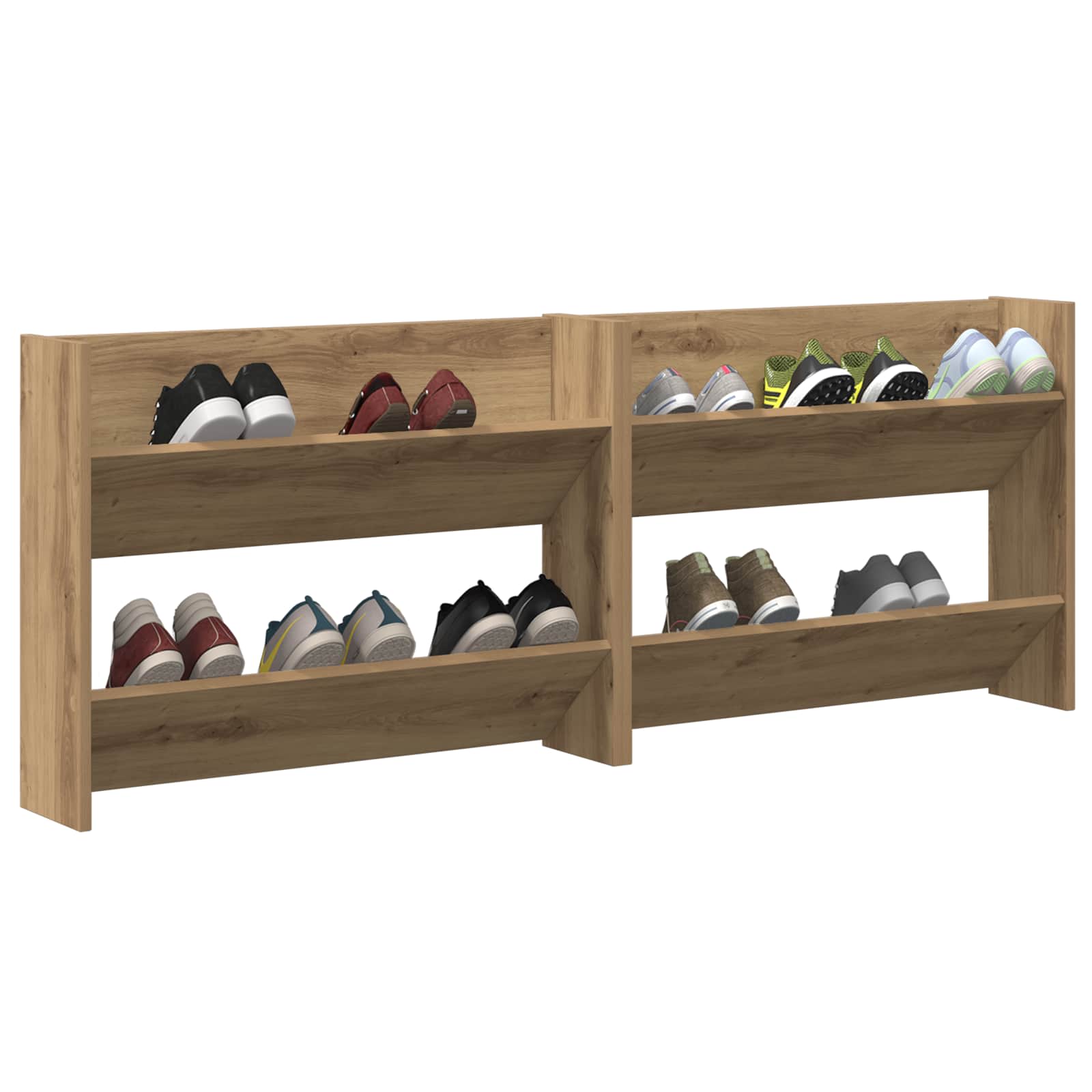 Mobile per scarpe 2 pz 81 x 18 x 60 cm Legno ingegnerizzato