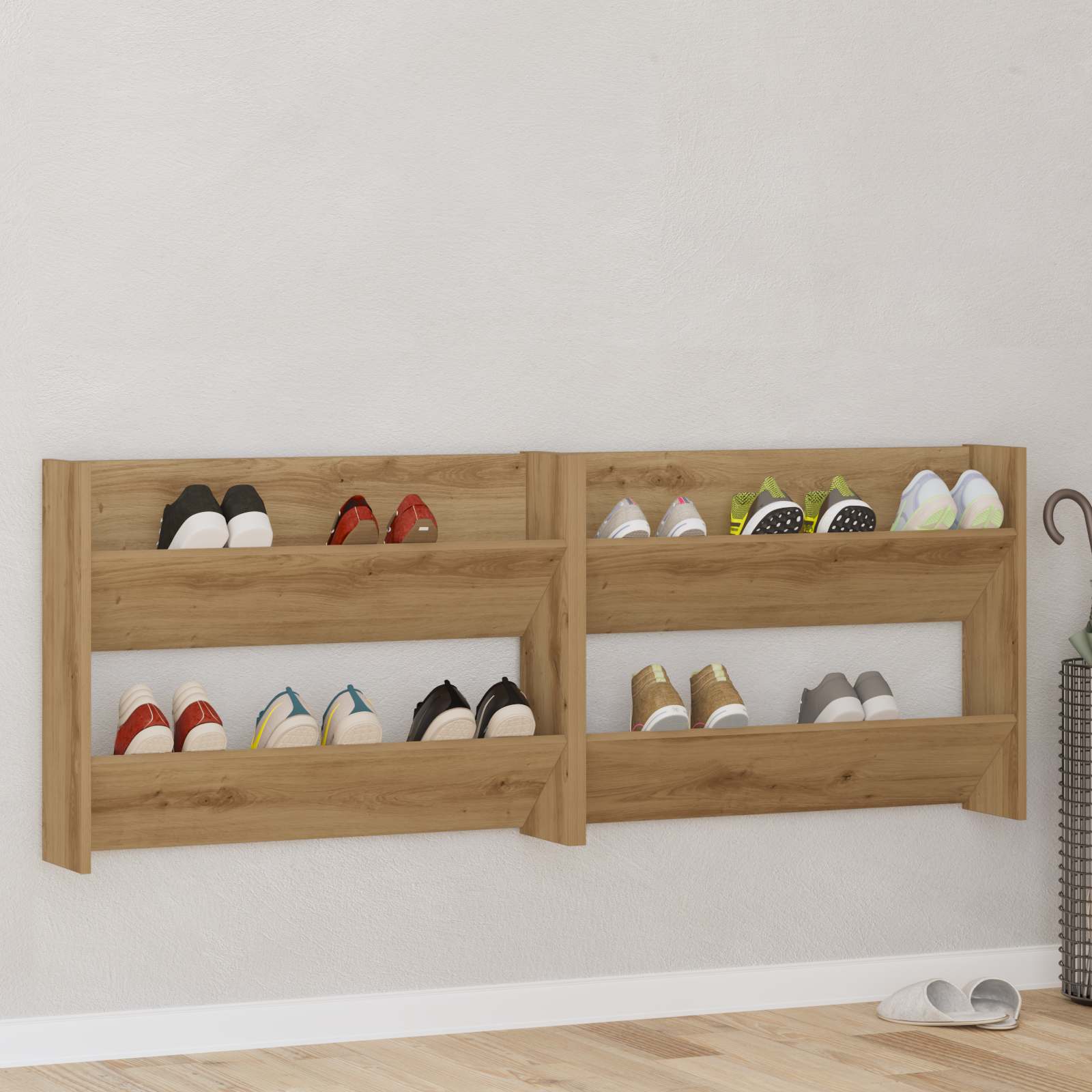 Mobile per scarpe 2 pz 81 x 18 x 60 cm Legno ingegnerizzato