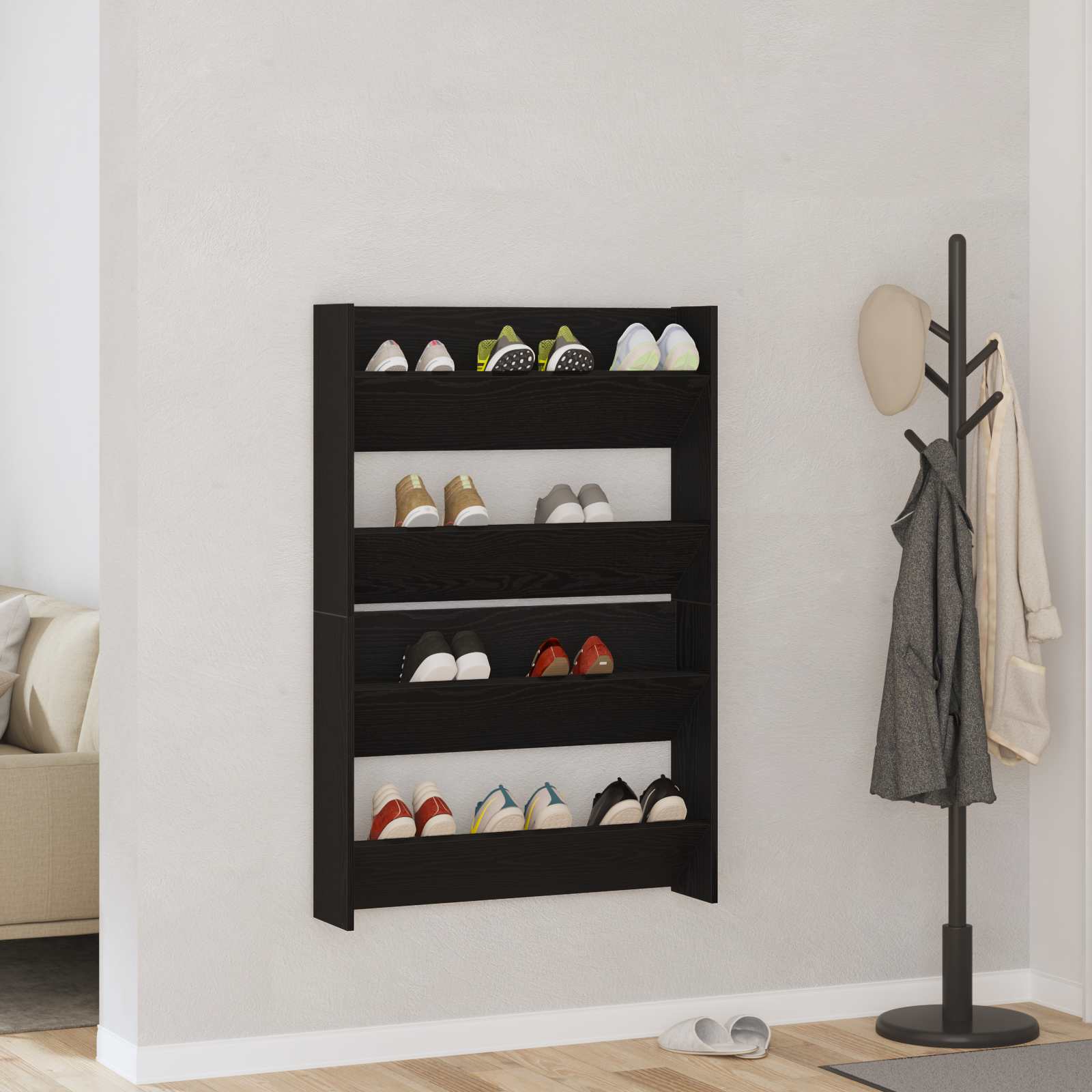 Mobile per scarpe 2 pz 83 x 18 x 60 cm Legno ingegnerizzato