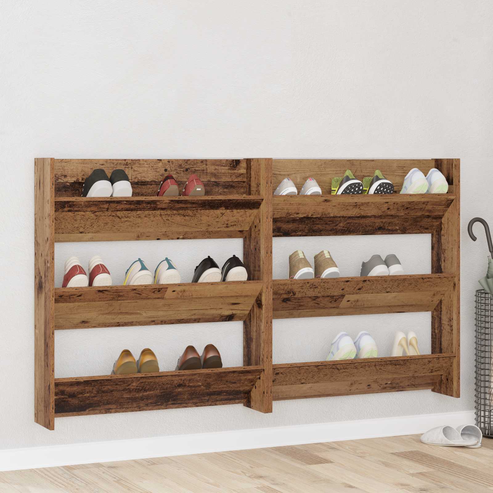 Mobile per scarpe 2 pz 84 x 18 x 90 cm Legno ingegnerizzato