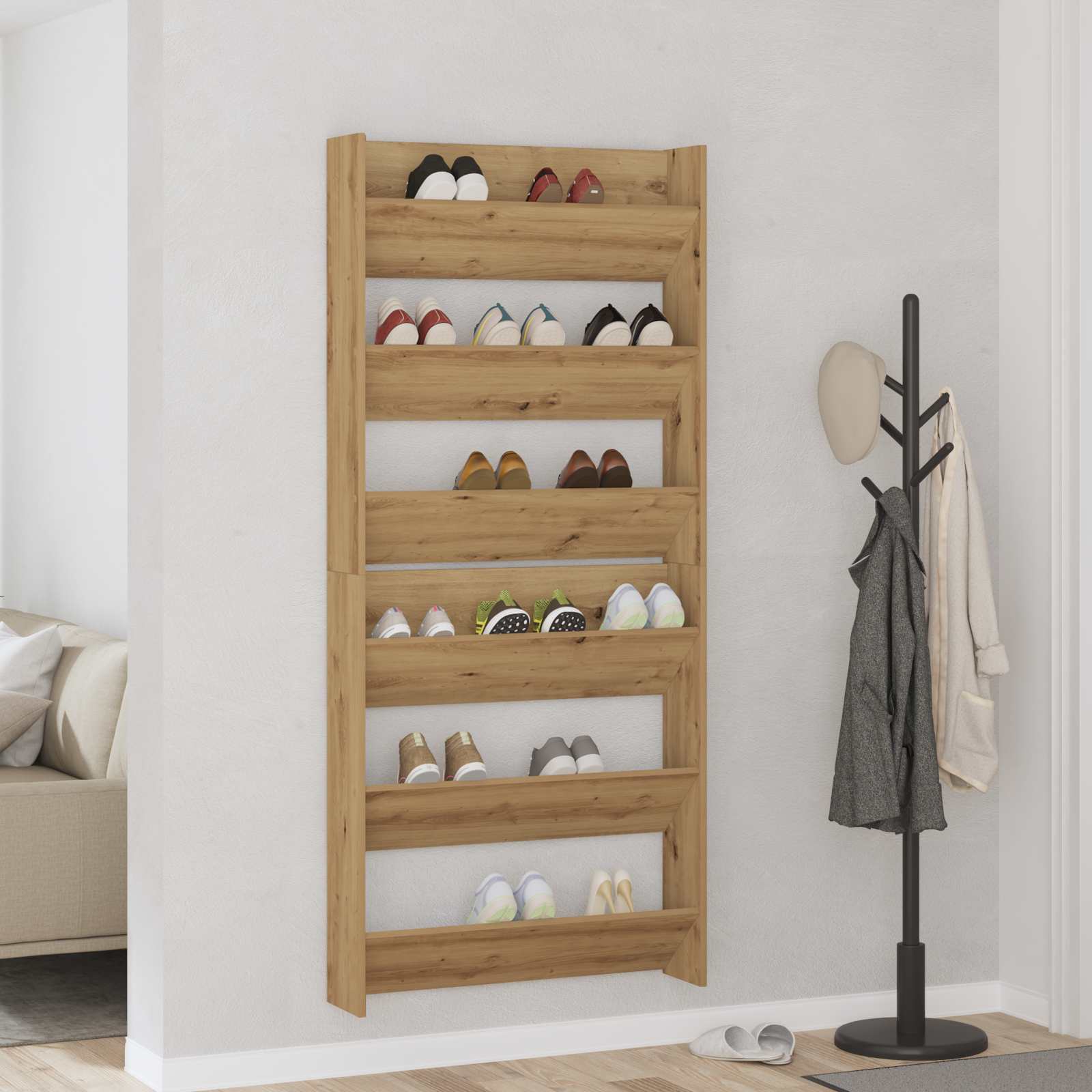 Mobile per scarpe 2 pz 85 x 18 x 90 cm Legno ingegnerizzato