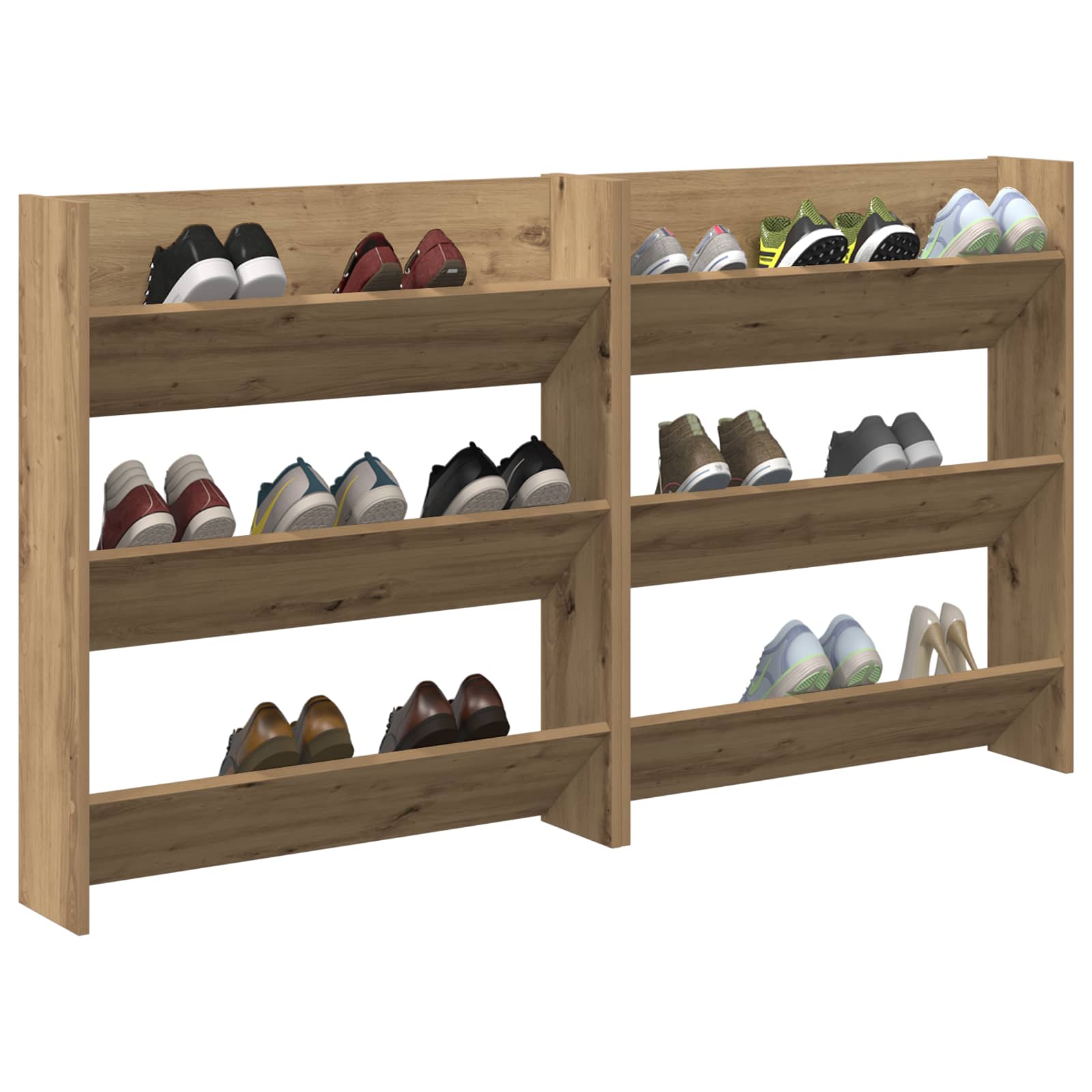 Mobile per scarpe 2 pz 85 x 18 x 90 cm Legno ingegnerizzato