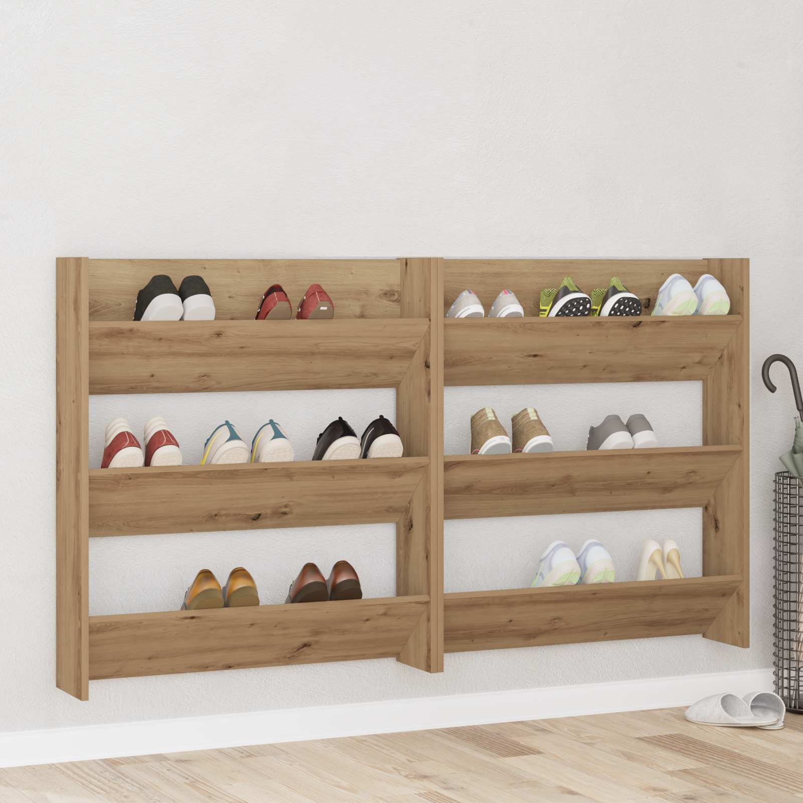 Mobile per scarpe 2 pz 85 x 18 x 90 cm Legno ingegnerizzato