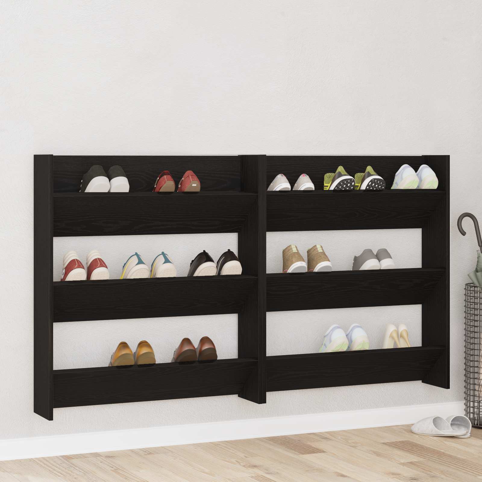 Mobile per scarpe 2 pz 86 x 18 x 90 cm Legno ingegnerizzato