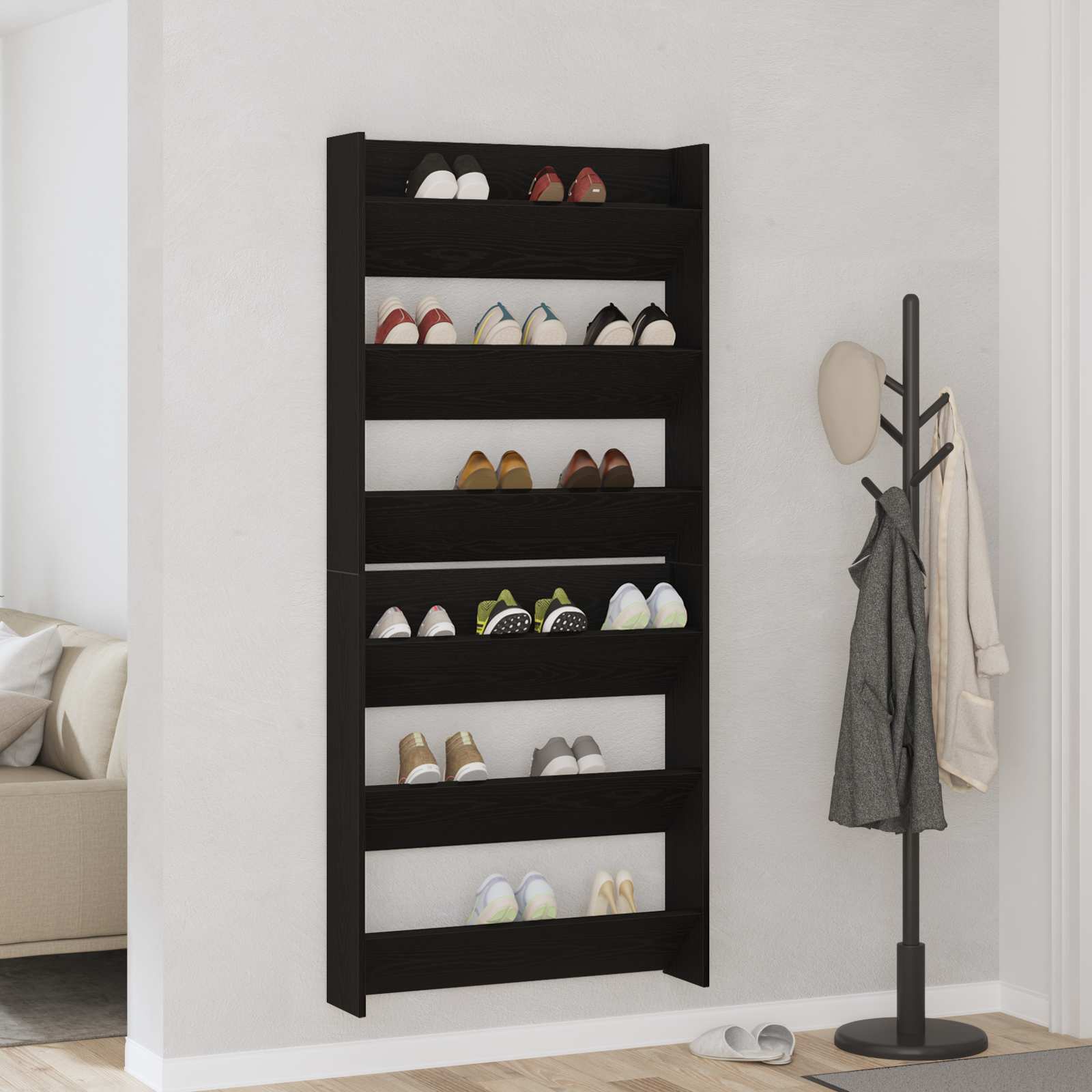 Mobile per scarpe 2 pz 86 x 18 x 90 cm Legno ingegnerizzato