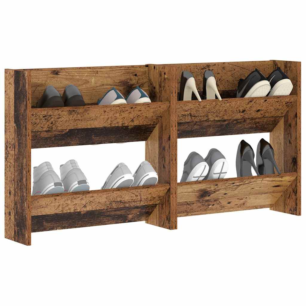 Mobile per scarpe 2 pz 60 x 18 x 60 cm Legno ingegnerizzato