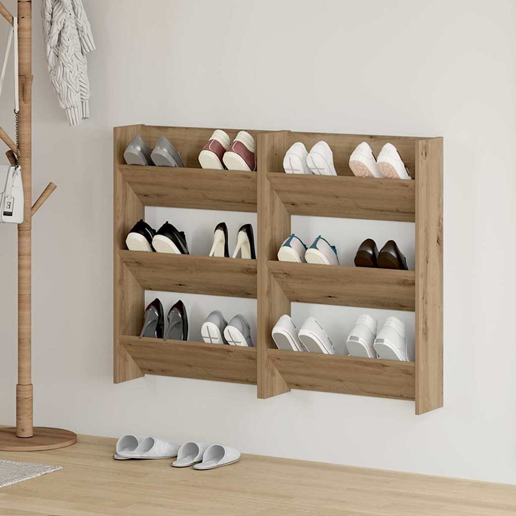 Mobile per scarpe 2 pz 60 x 18 x 90 cm Legno ingegnerizzato