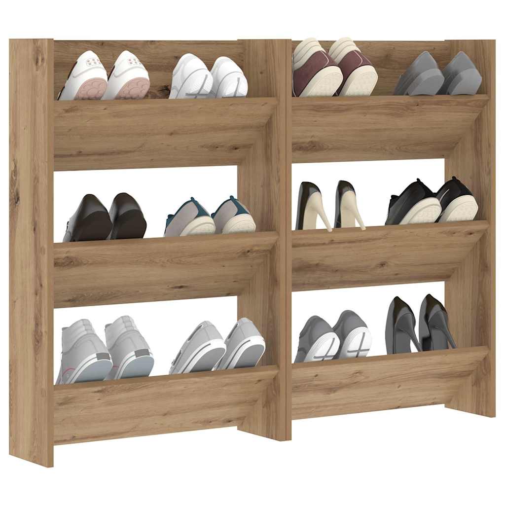 Mobile per scarpe 2 pz 60 x 18 x 90 cm Legno ingegnerizzato