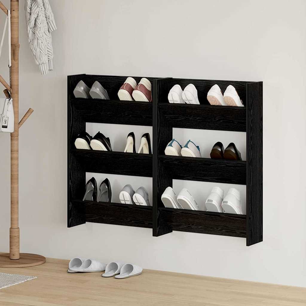 Mobile per scarpe 2 pz 60 x 18 x 90 cm Legno ingegnerizzato