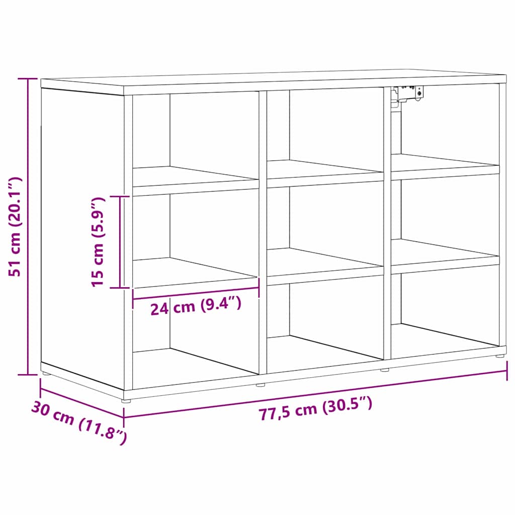 Mobile per scarpe 77,5 x 30 x 51 cm Legno ingegnerizzato