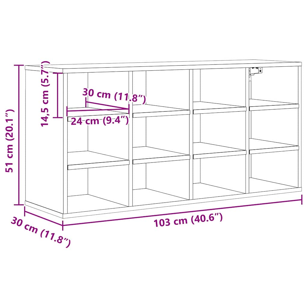 Mobile per scarpe 103 x 30 x 51 cm Legno ingegnerizzato