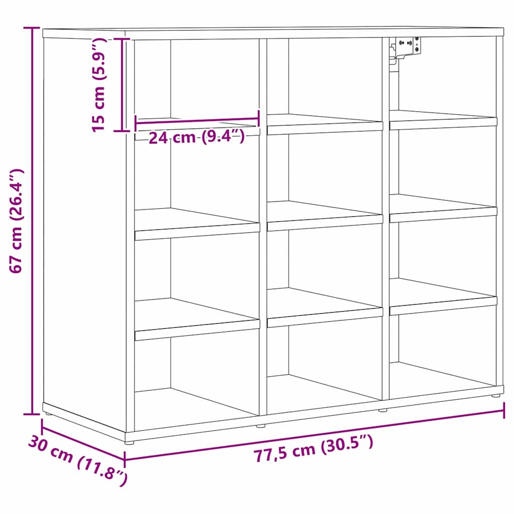 Mobile per scarpe 77,5 x 30 x 67 cm Legno ingegnerizzato