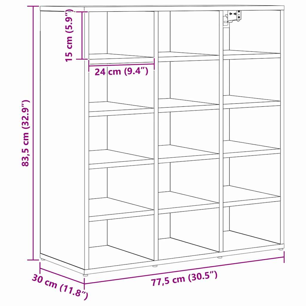 Mobile per scarpe 77,5 x 30 x 83,5 cm Legno ingegnerizzato