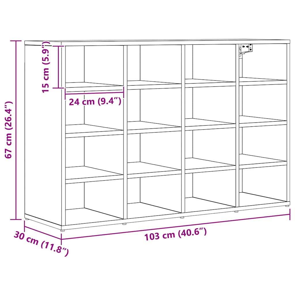 Mobile per scarpe 103 x 30 x 67 cm Legno ingegnerizzato