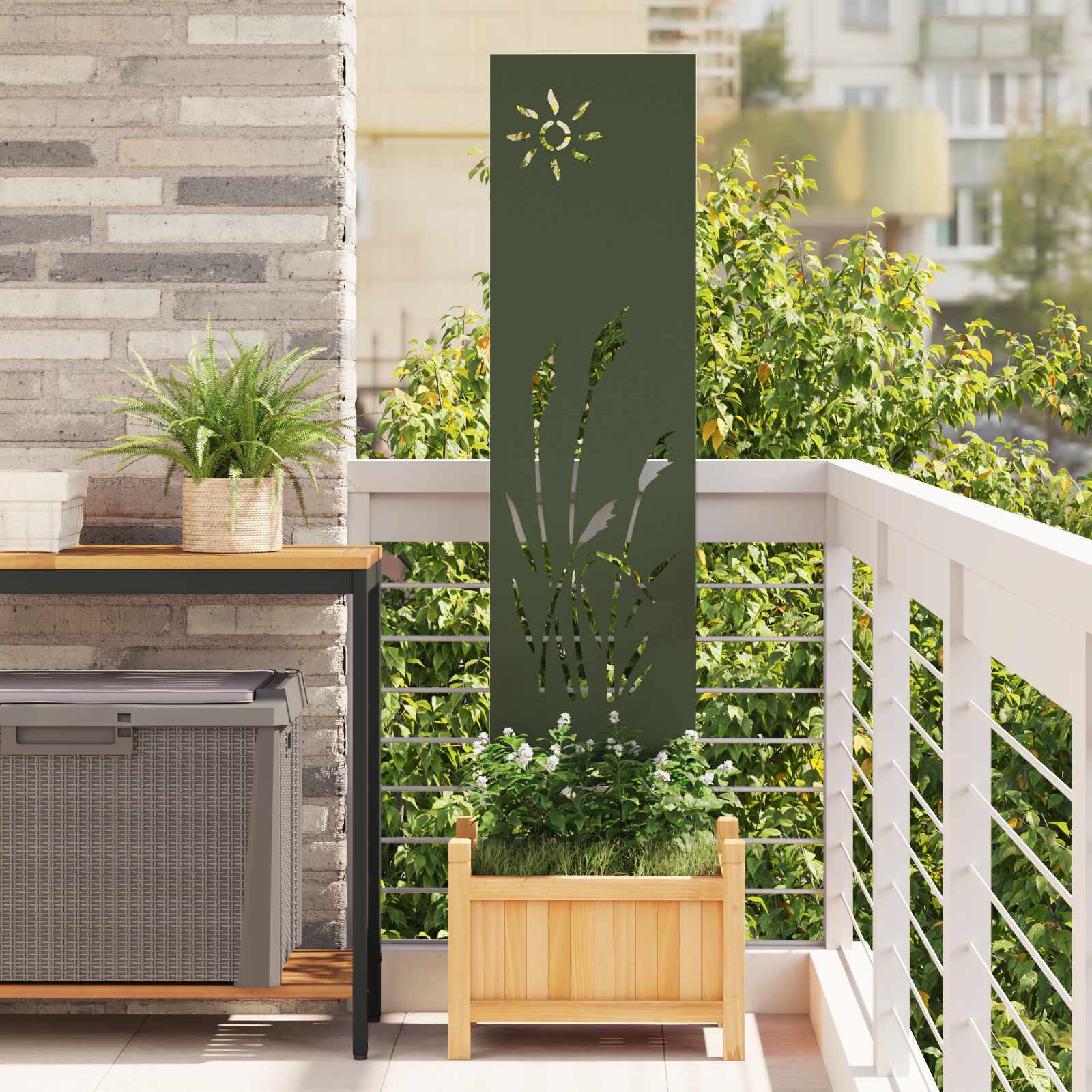 Schermo per privacy in giardino Oliver verde 32 x 140 cm