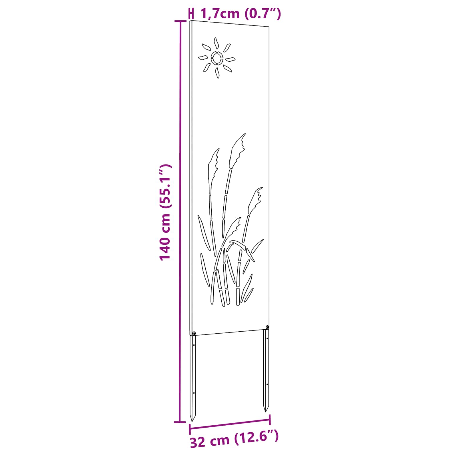 Schermo per privacy in giardino Oliver verde 32 x 140 cm