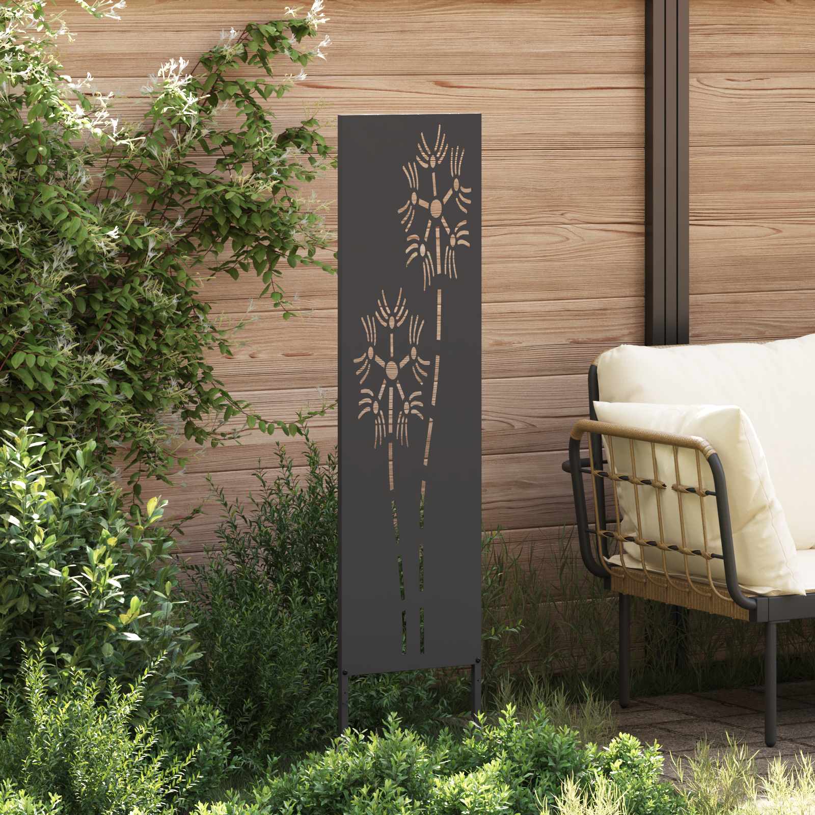 Schermo per privacy in giardino Traforo Nero 32 x 140 cm