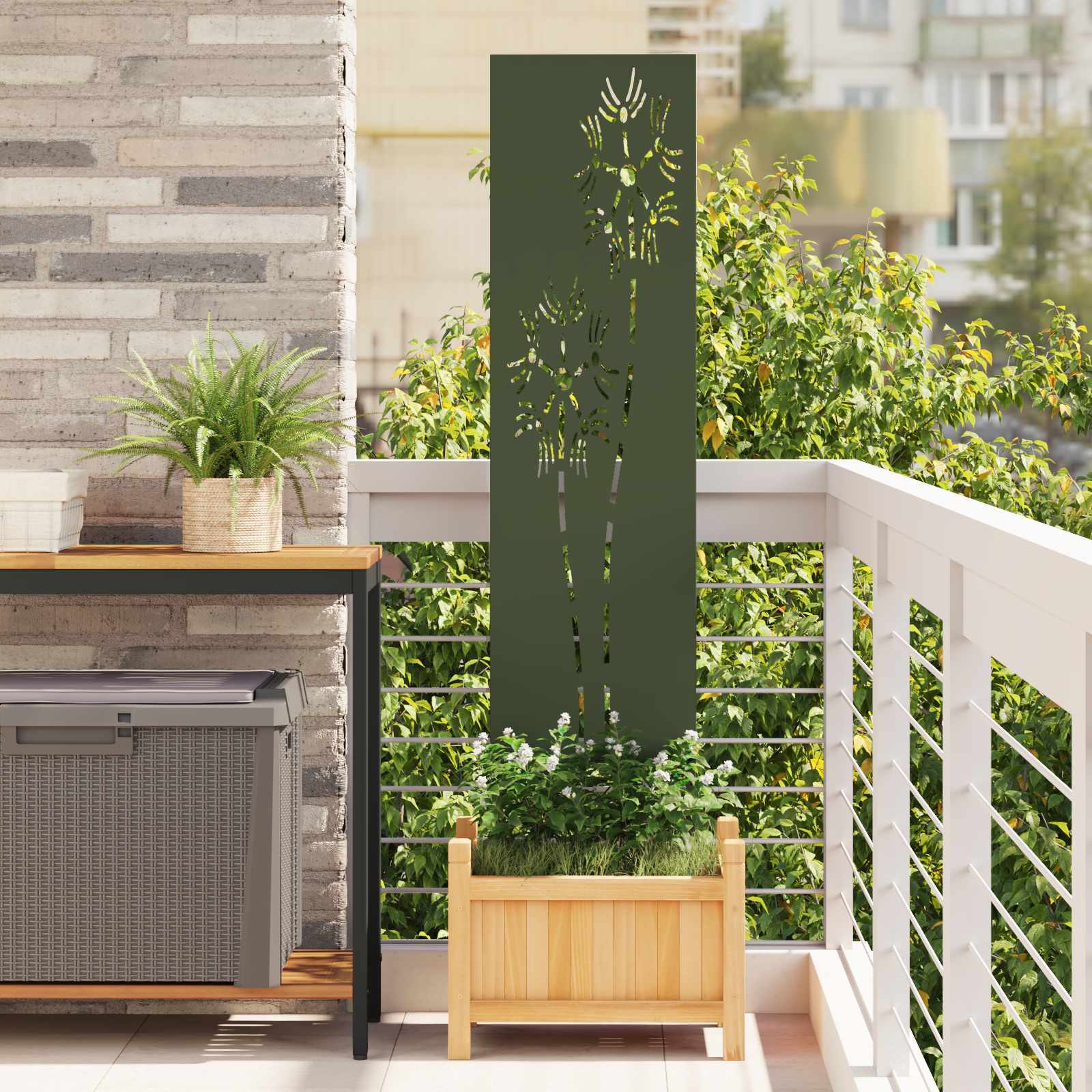 Schermo per privacy in giardino Oliver verde 32 x 140 cm