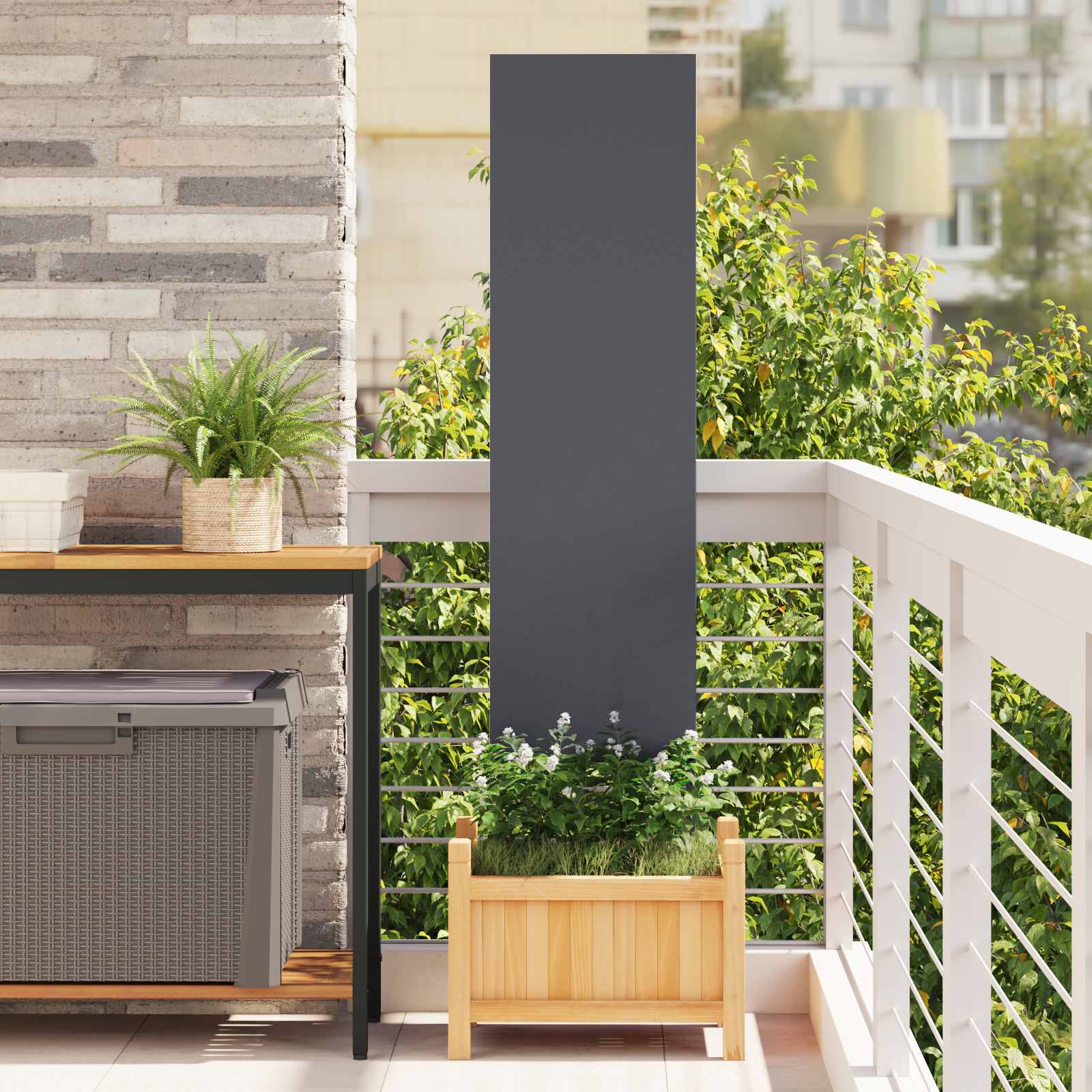 Schermo per privacy in giardino Traforo Antracite 32 x 140 cm