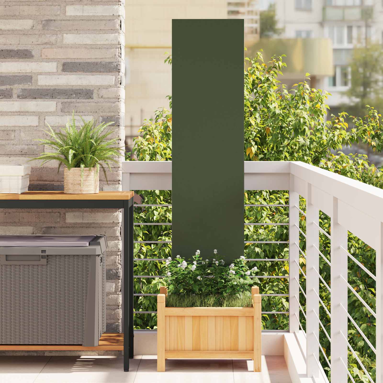 Schermo per privacy in giardino Oliver verde 32 x 140 cm
