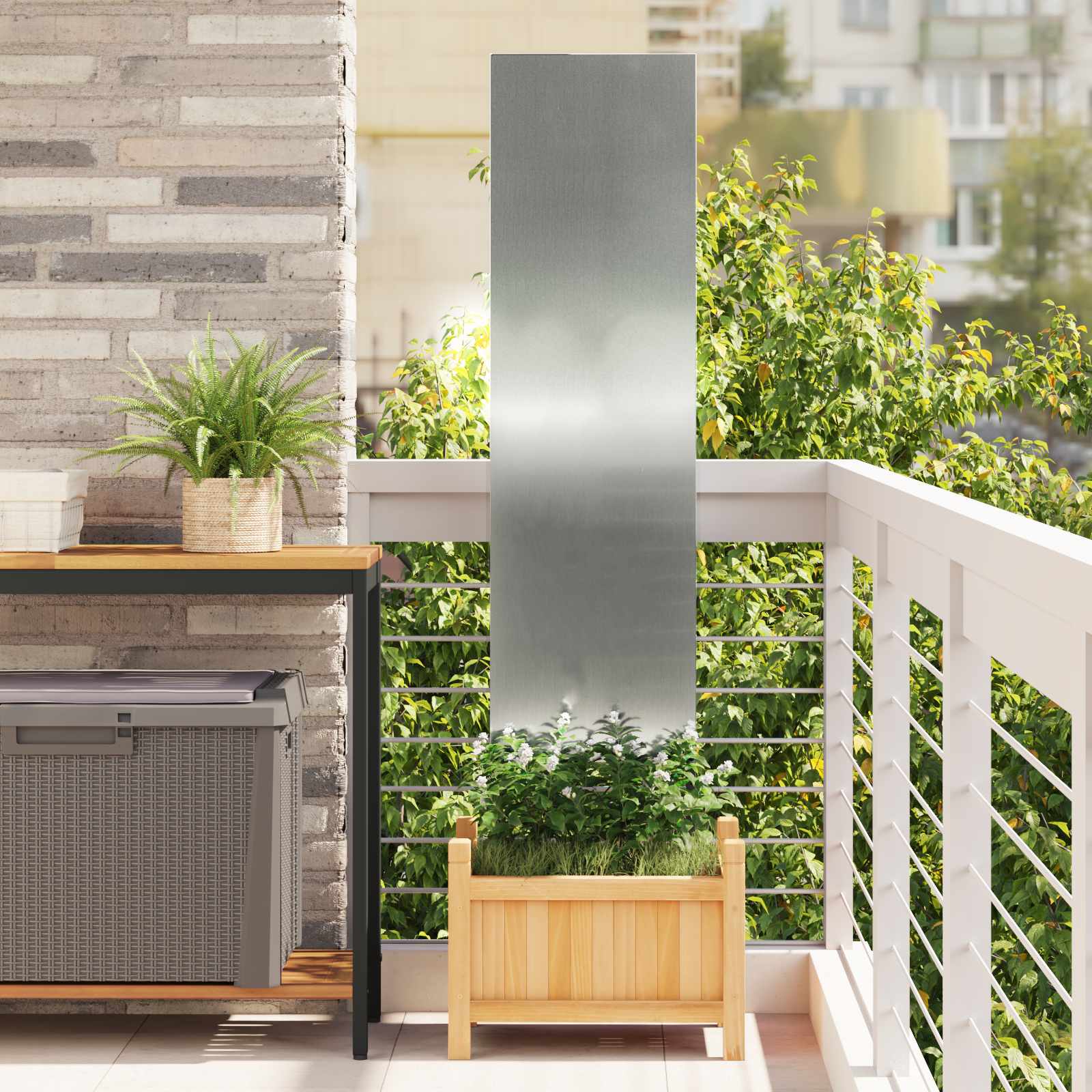 Schermo per privacy in giardino Traforo Argento 32 x 140 cm