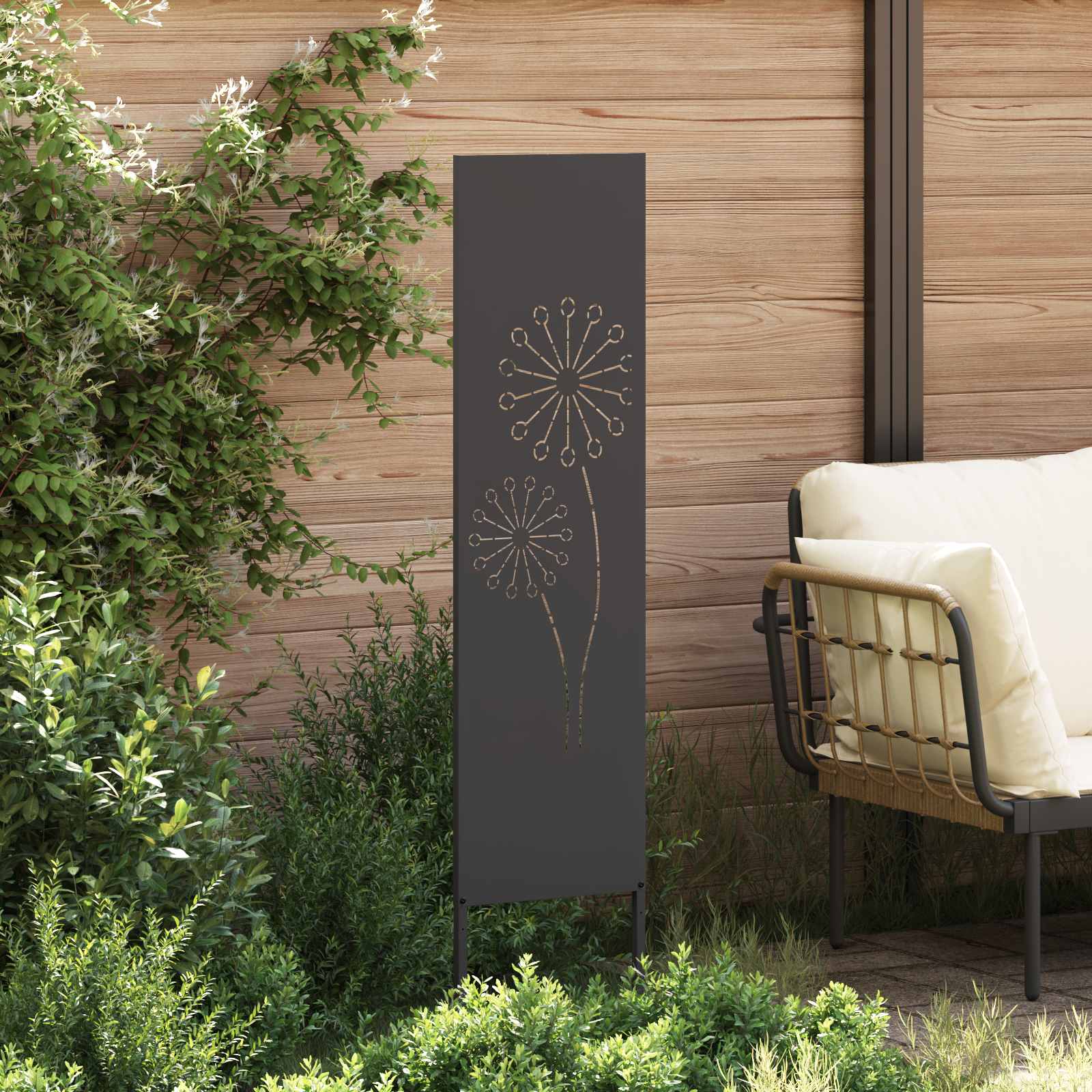 Schermo per privacy in giardino Traforo Nero 32 x 140 cm