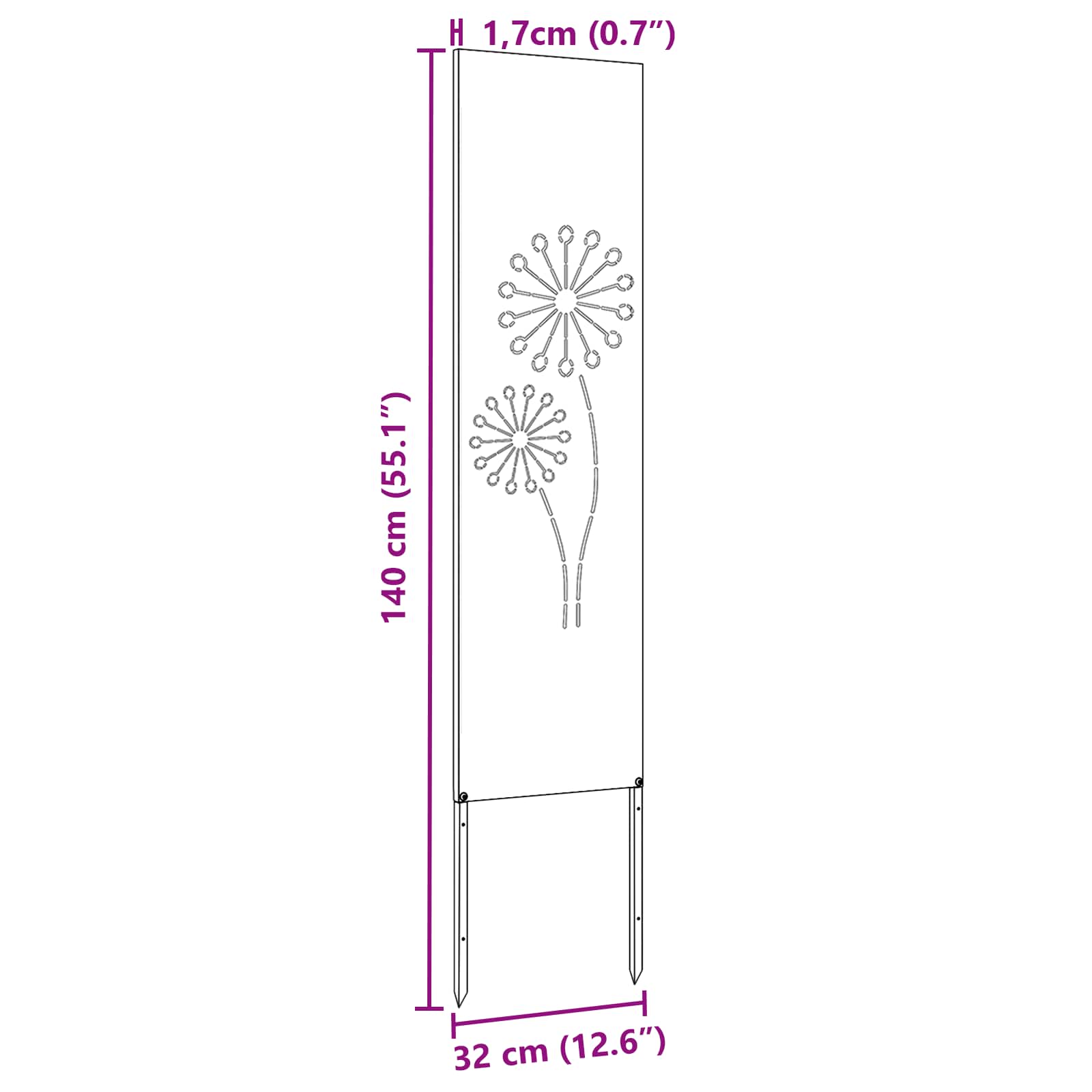 Schermo per privacy in giardino Traforo Argento 32 x 140 cm