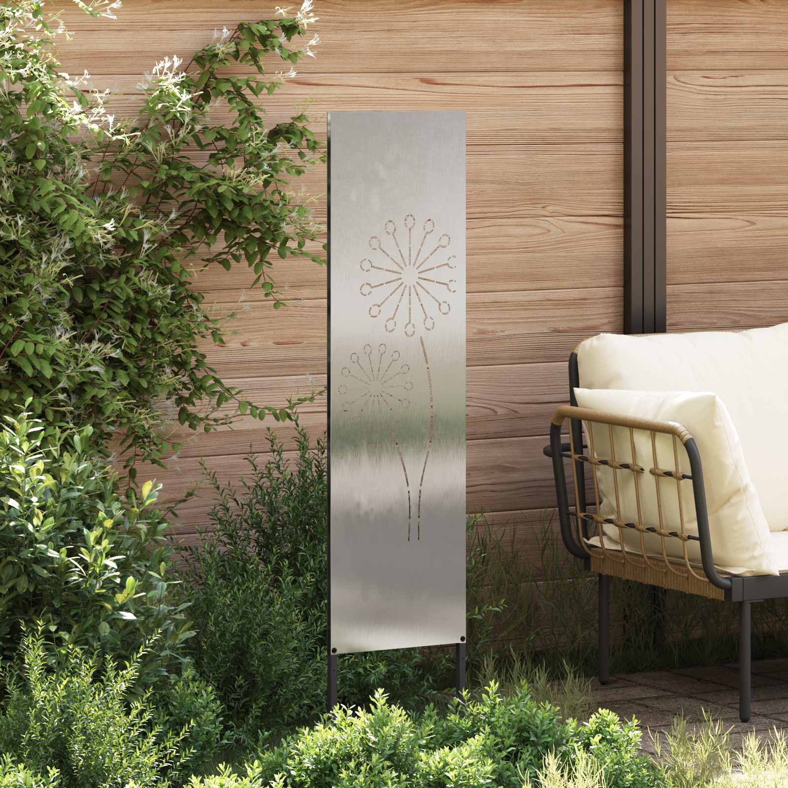 Schermo per privacy in giardino Traforo Argento 32 x 140 cm