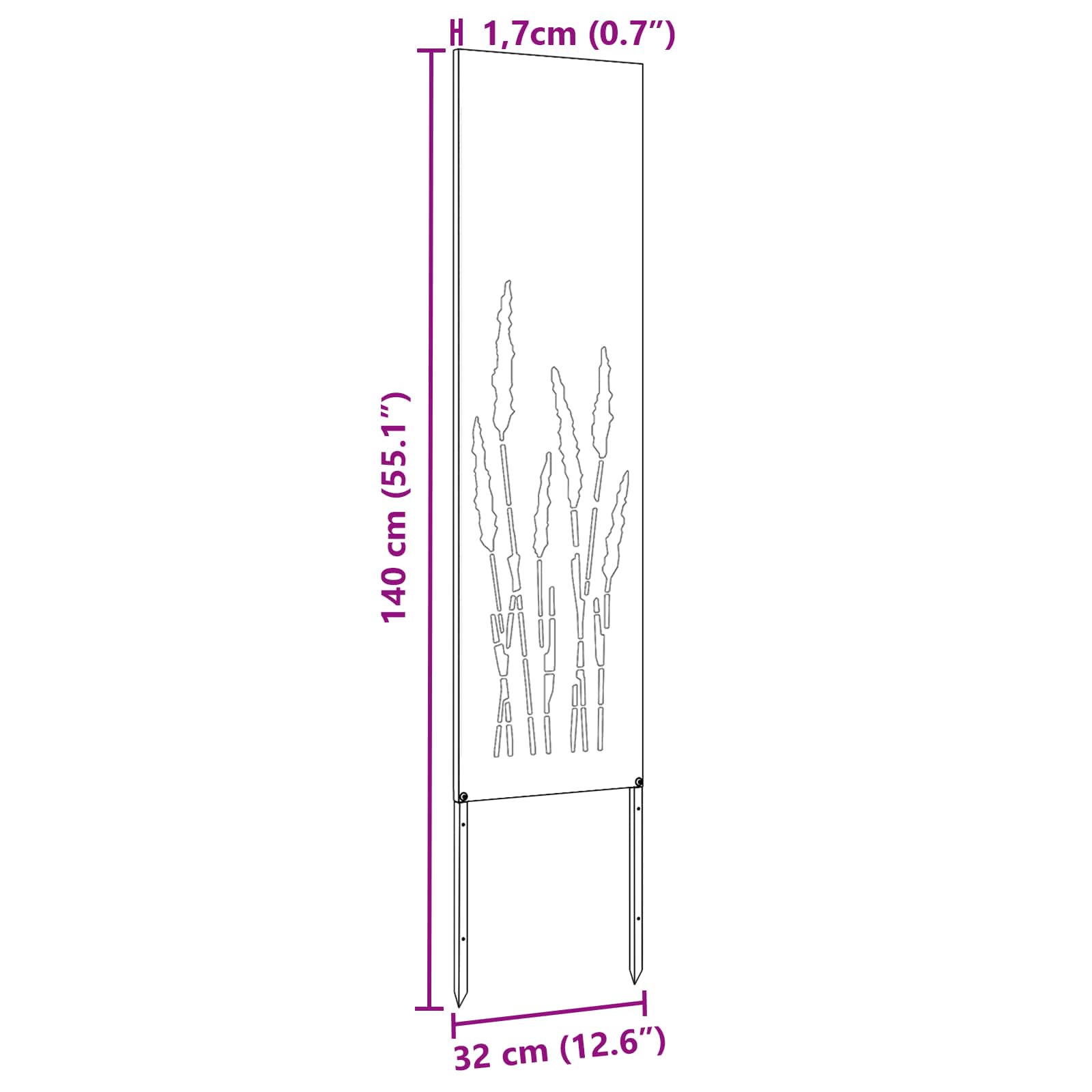 Schermo per privacy in giardino Traforo Bianco 32 x 140 cm