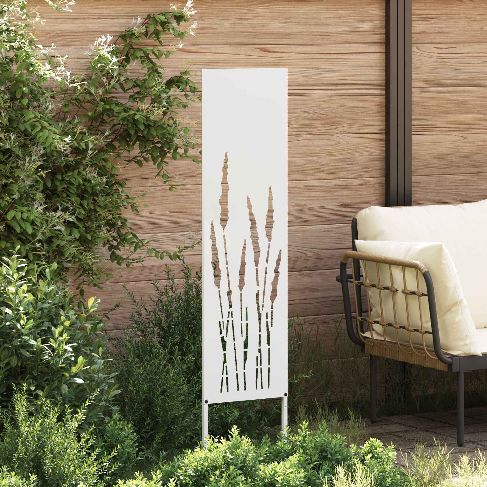 Schermo per privacy in giardino Traforo Bianco 32 x 140 cm