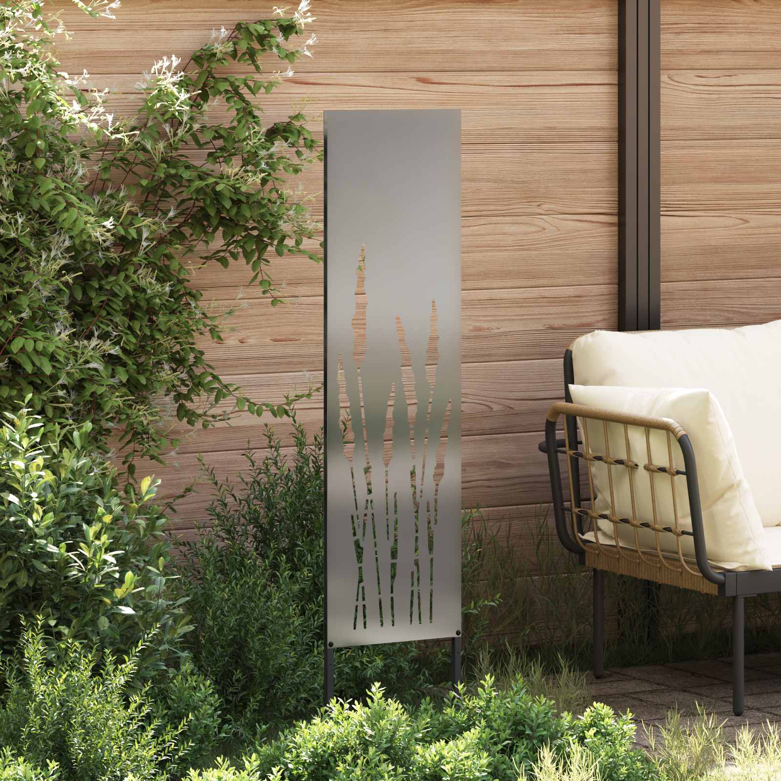 Schermo per privacy in giardino Traforo Argento 32 x 140 cm
