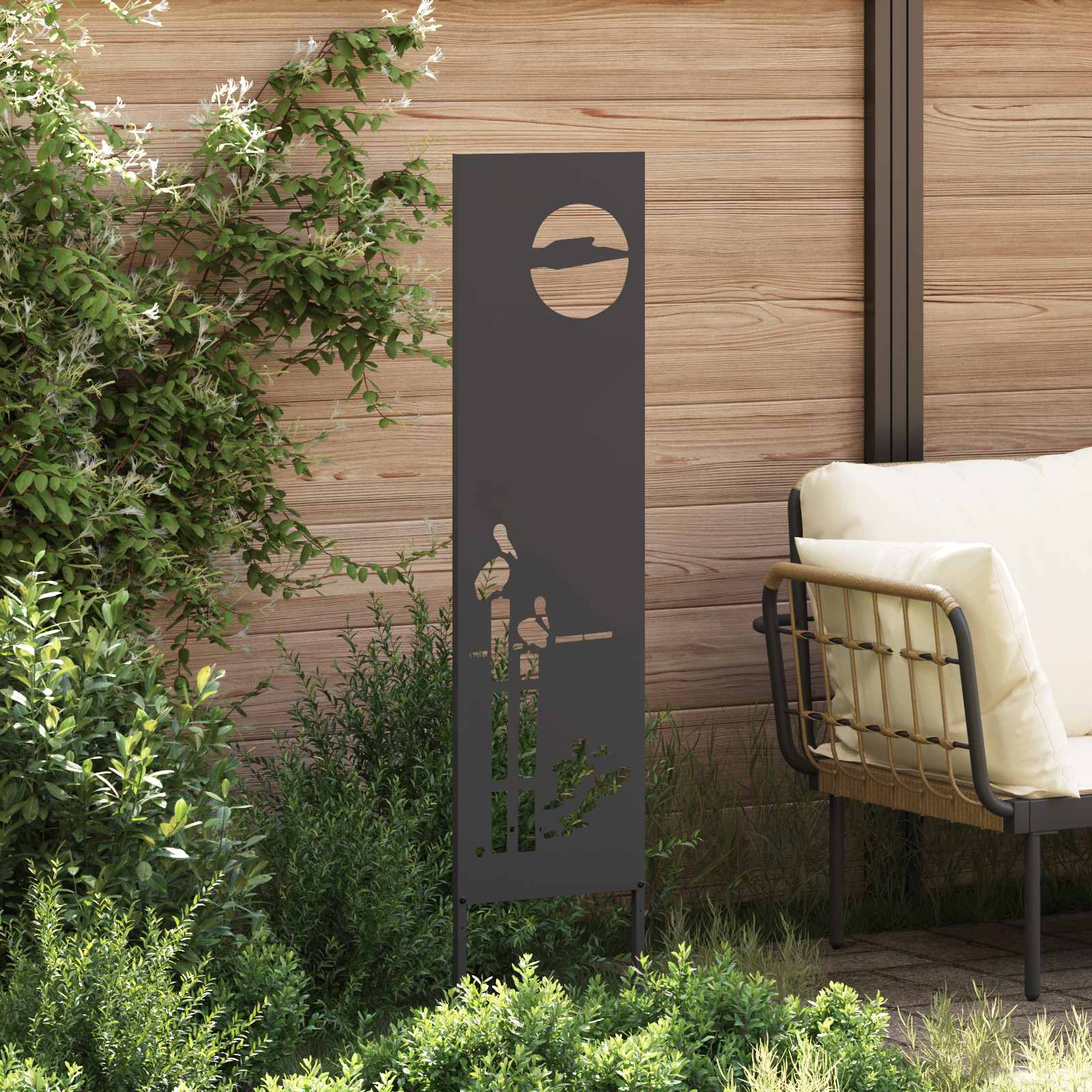 Schermo per privacy in giardino Traforo Nero 32 x 140 cm