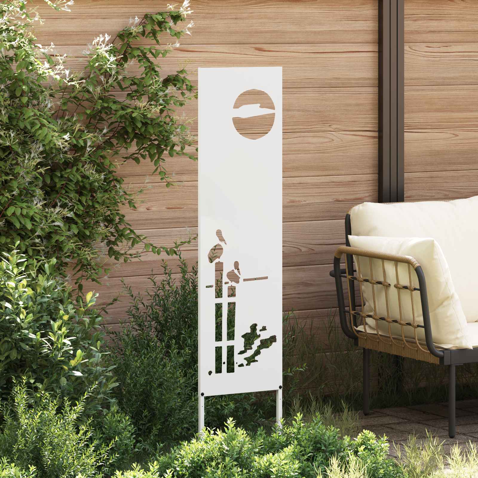 Schermo per privacy in giardino Traforo Bianco 32 x 140 cm