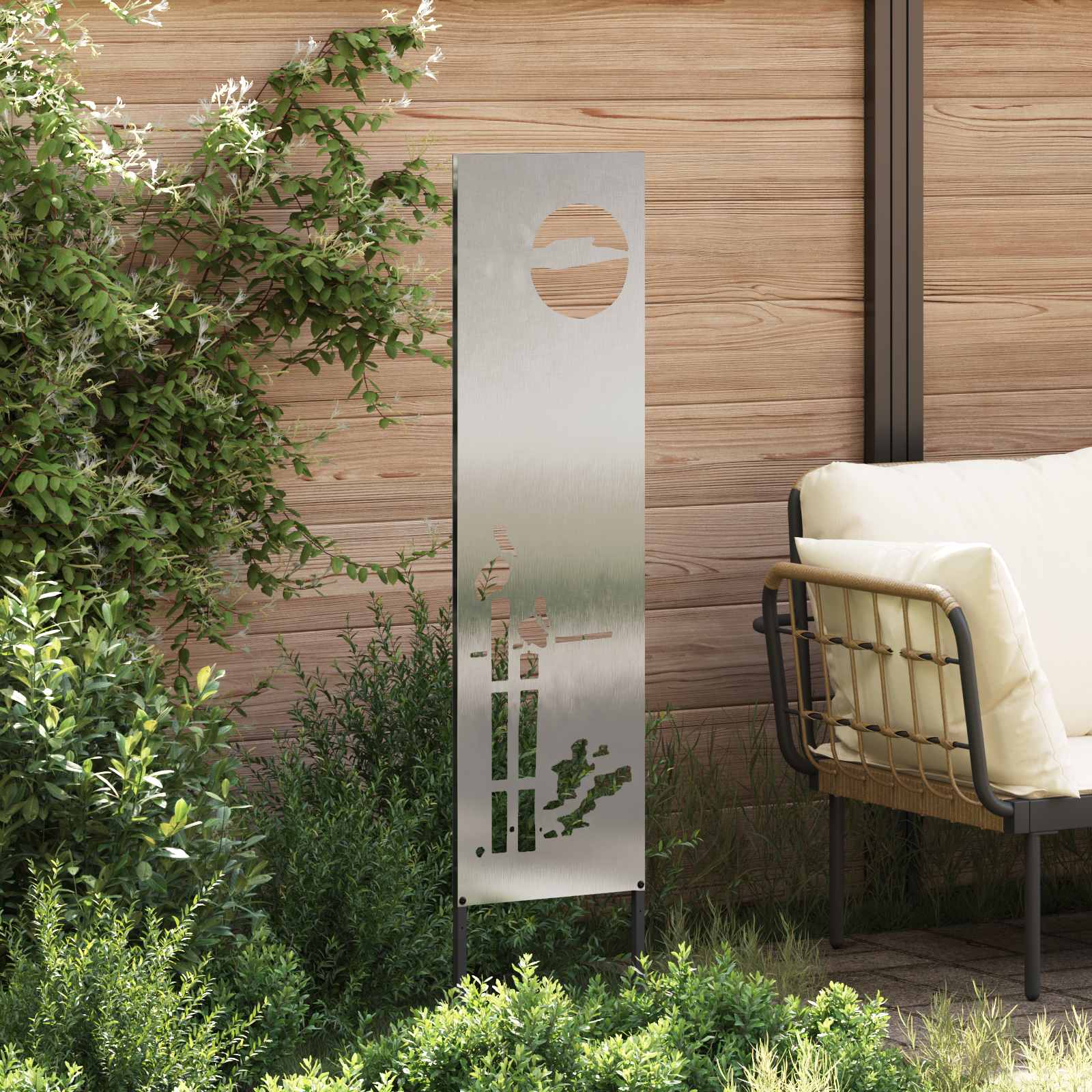Schermo per privacy in giardino Traforo Argento 32 x 140 cm