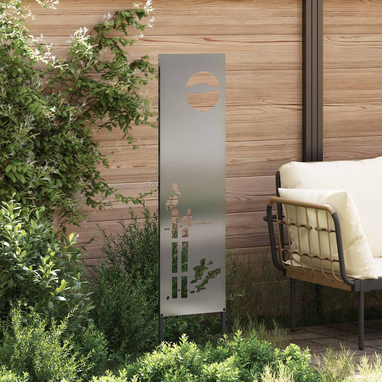 Schermo per privacy in giardino Traforo Argento 32 x 140 cm